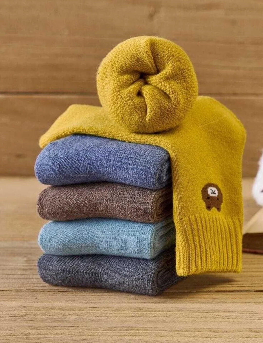 Ayıcık Desenli Havlu Çorap 5 Çift