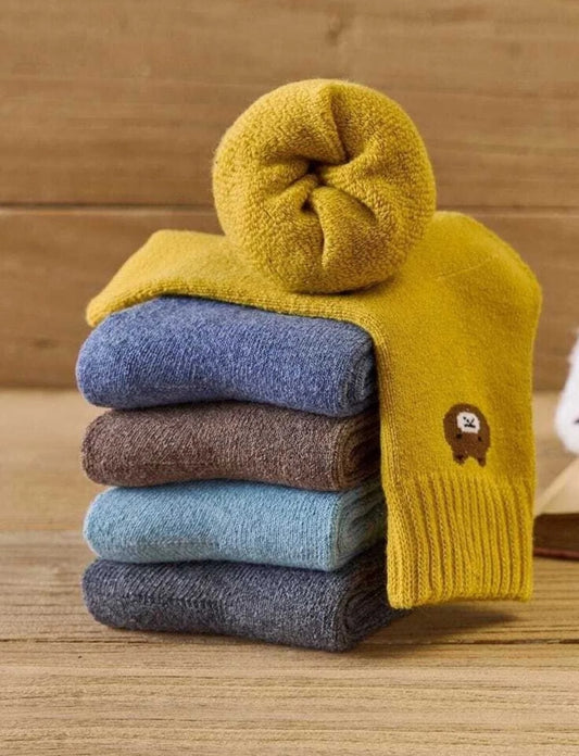 Ayıcık Desenli Havlu Çorap 5 Çift